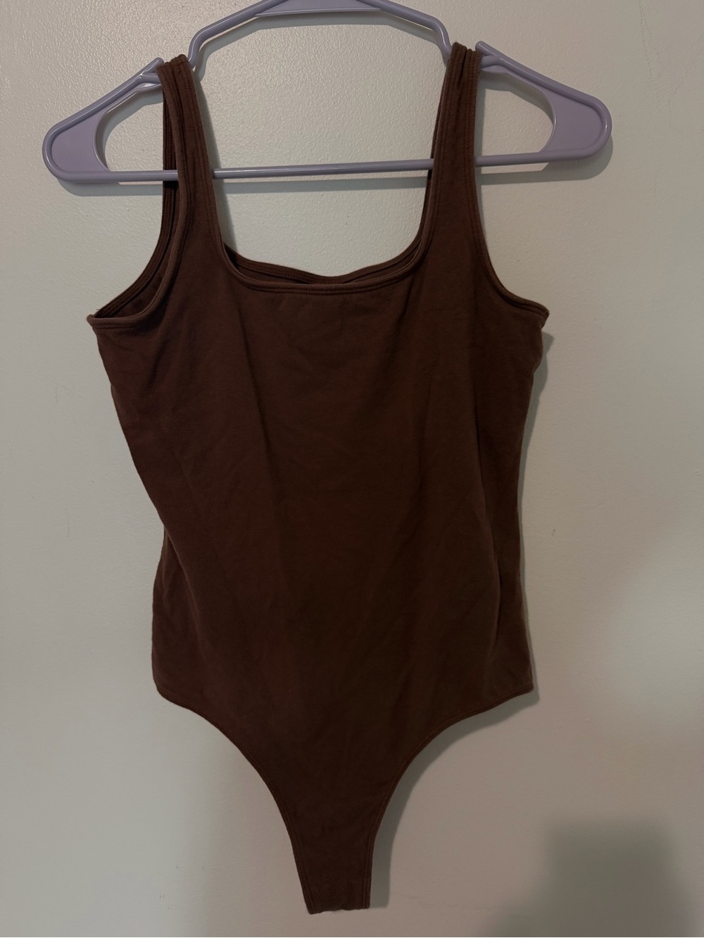Hollister Square-Neck Thong Bodysuit Brown One-Piece Swimsuit